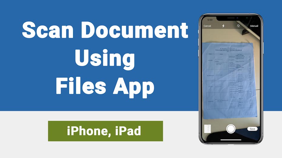 Scan Document Using iPhone or iPad Files App