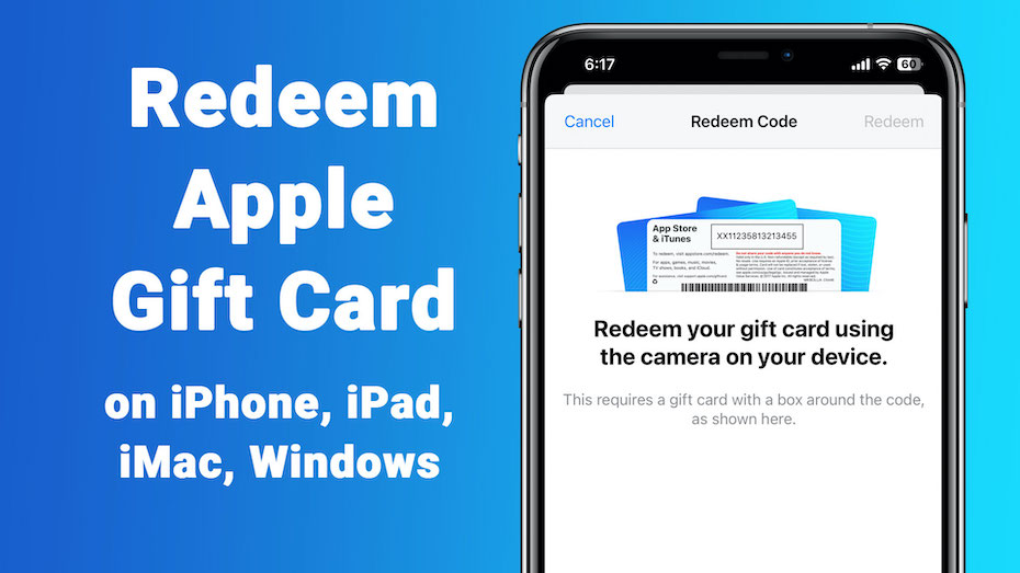 Redeem Apple Gift Card on iPhone, iPad, iMac or Windows